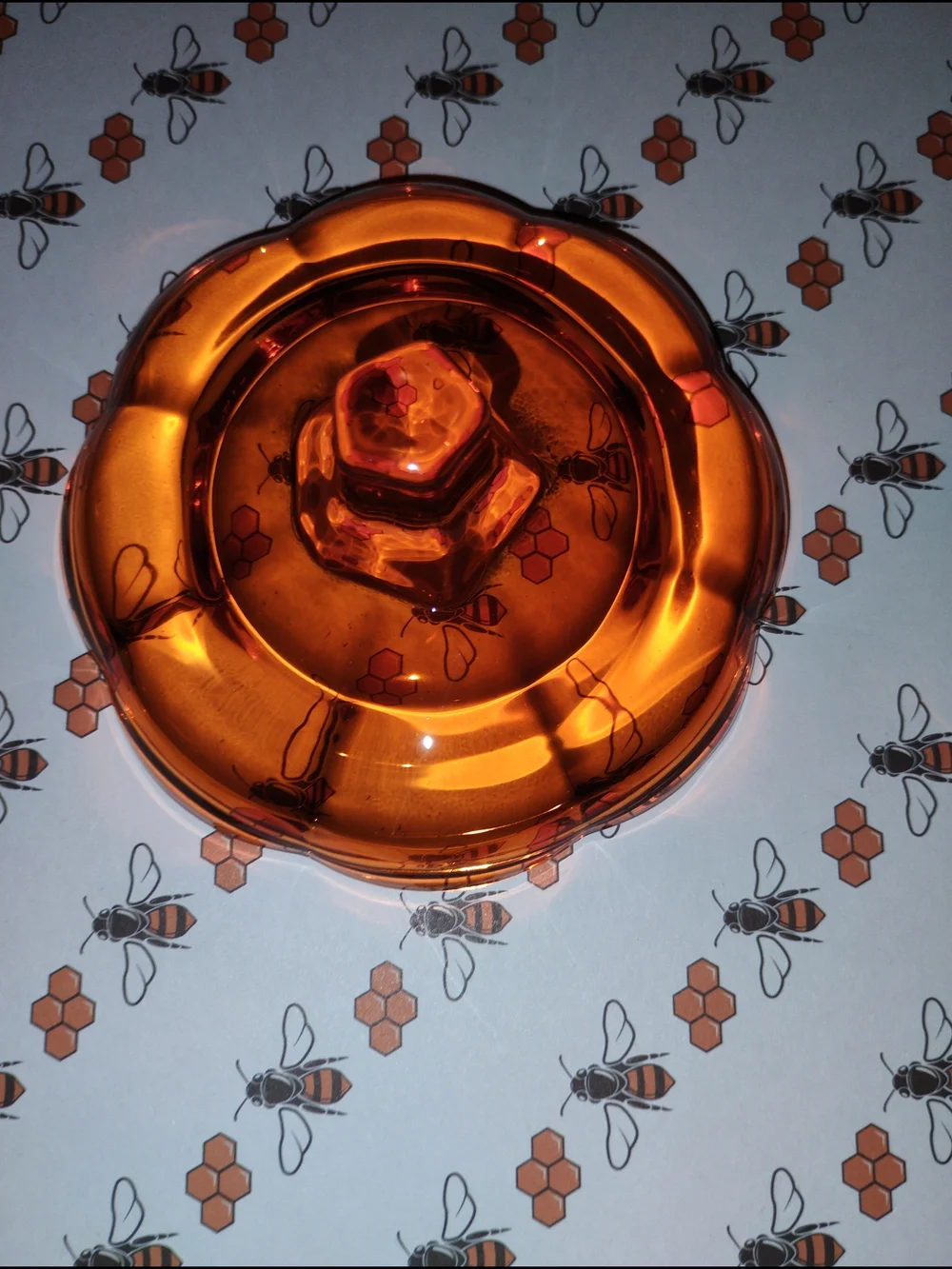 Amber Glass Pumpkin Candy Jar with Lid